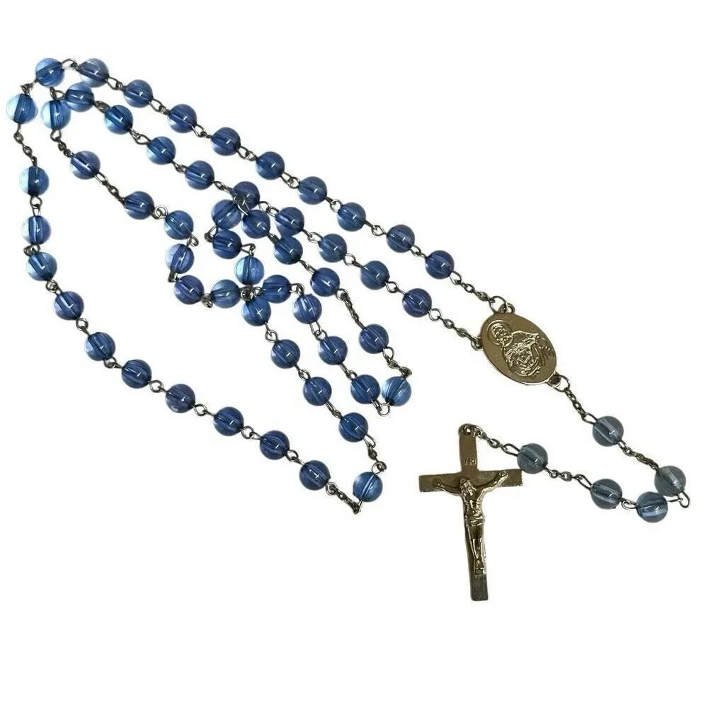 Blue beaded rosary